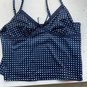 Amazon Navy and White Polka Dot Bra Top